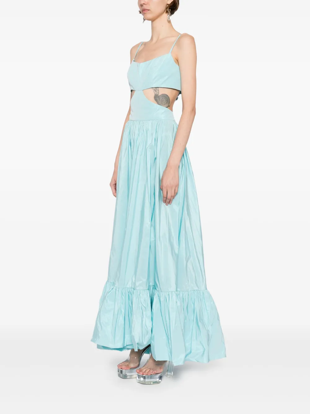 Saiid Kobeisy Taffeta midi-jurk Blauw