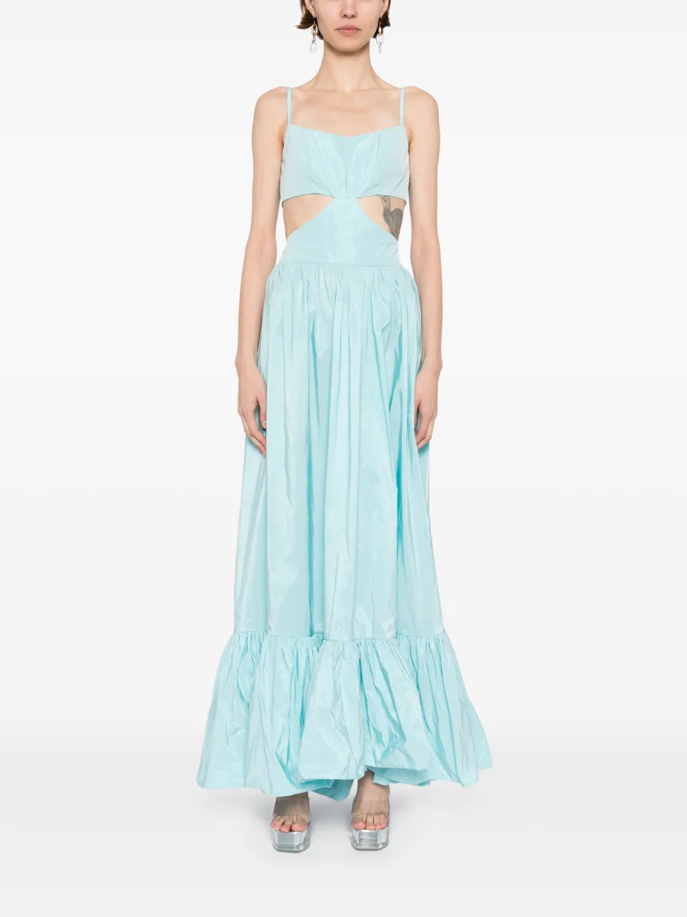Saiid Kobeisy Taffeta midi-jurk - Blauw