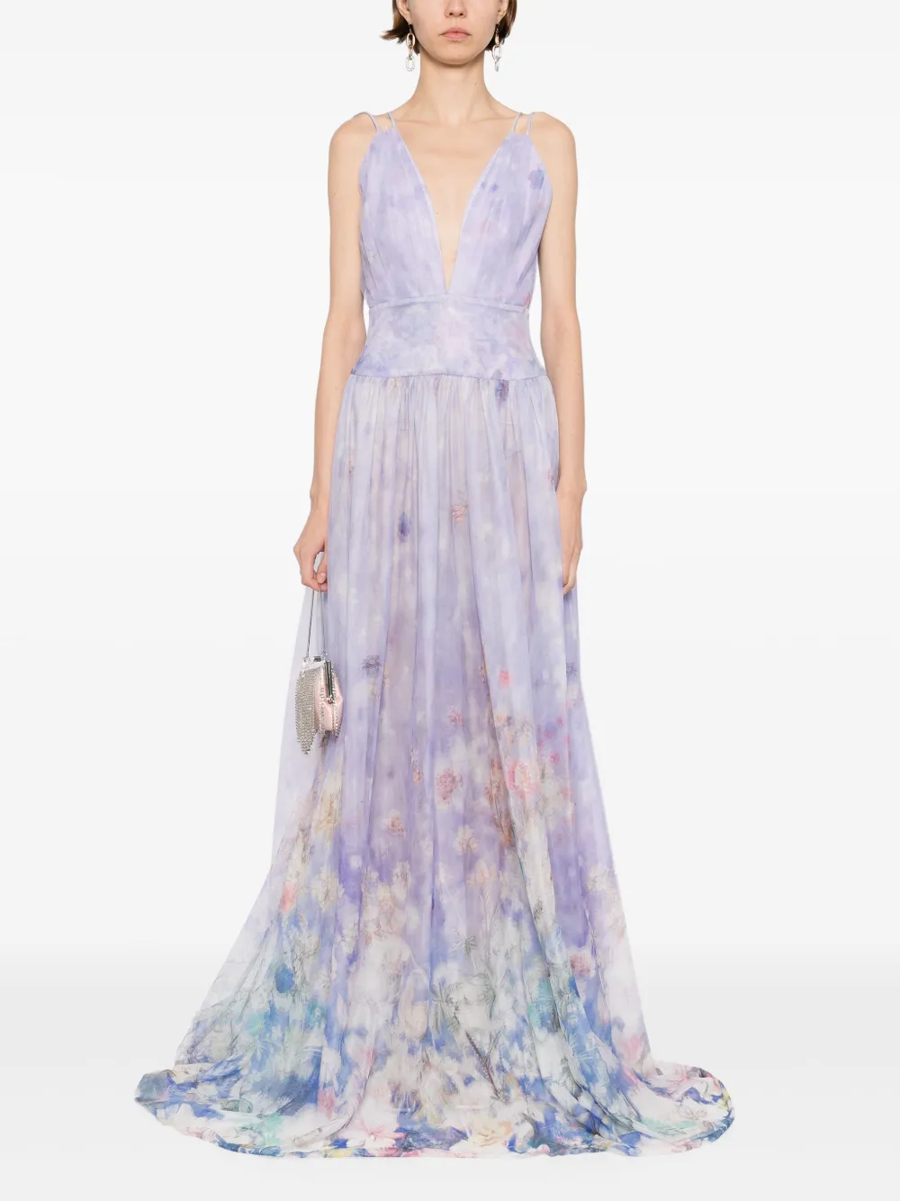 Saiid Kobeisy Maxi-jurk met bloemenprint - Paars