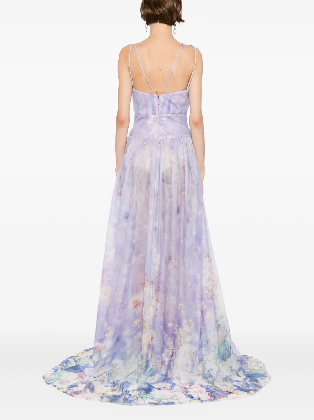 Saiid Kobeisy Maxi-jurk met bloemenprint Paars