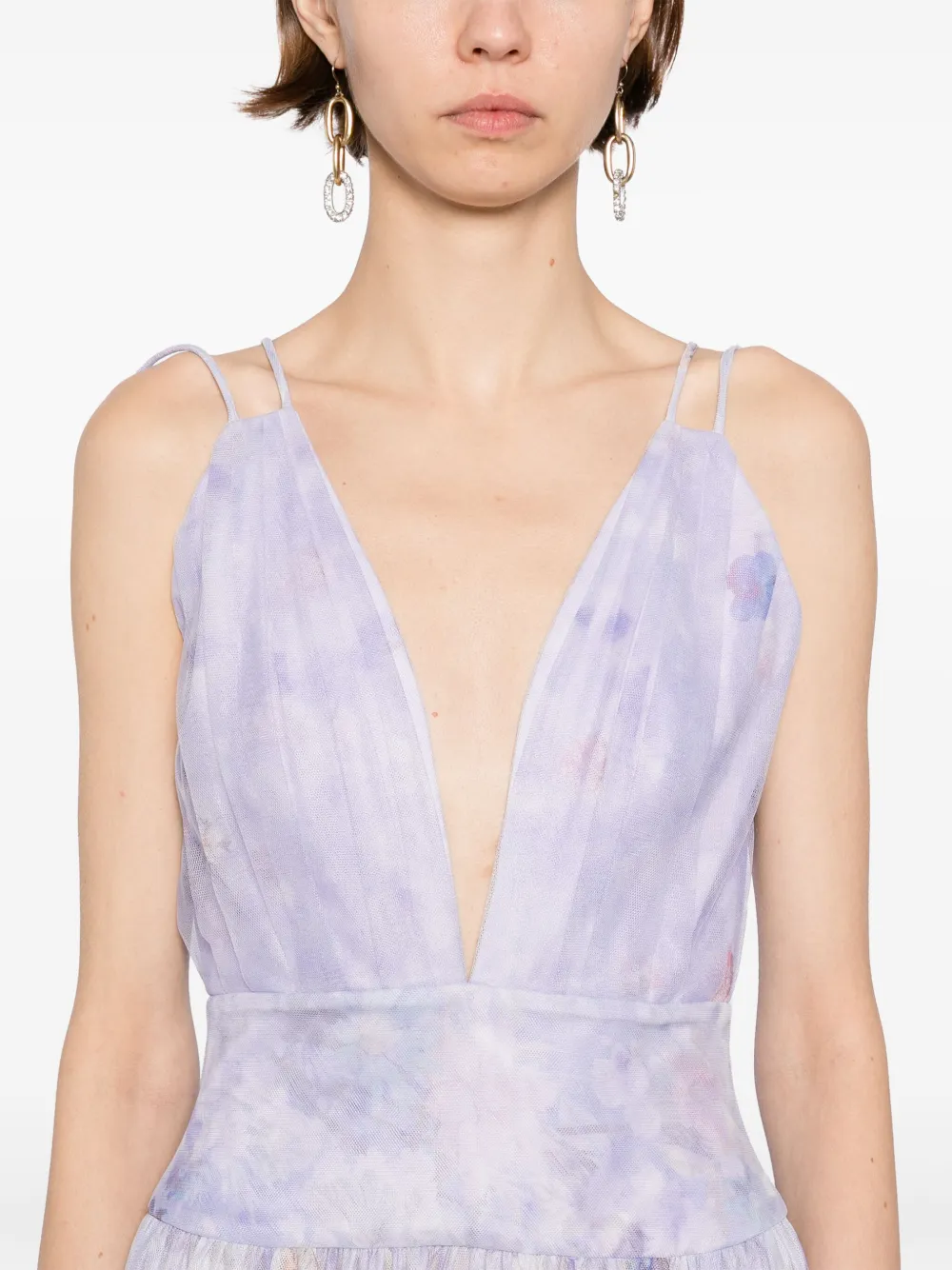 Saiid Kobeisy Maxi-jurk met bloemenprint Paars