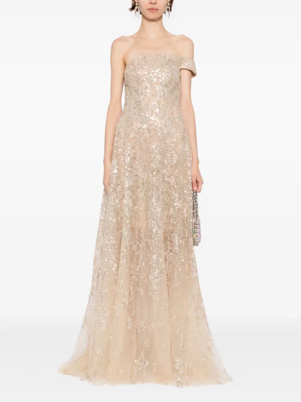 beige by eci embroidered dress Isabel Beige Embroidered Dress – Apostolic Threads Boutique main image 0