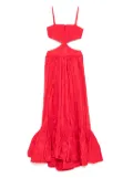 Saiid Kobeisy taffeta midi dress - Red