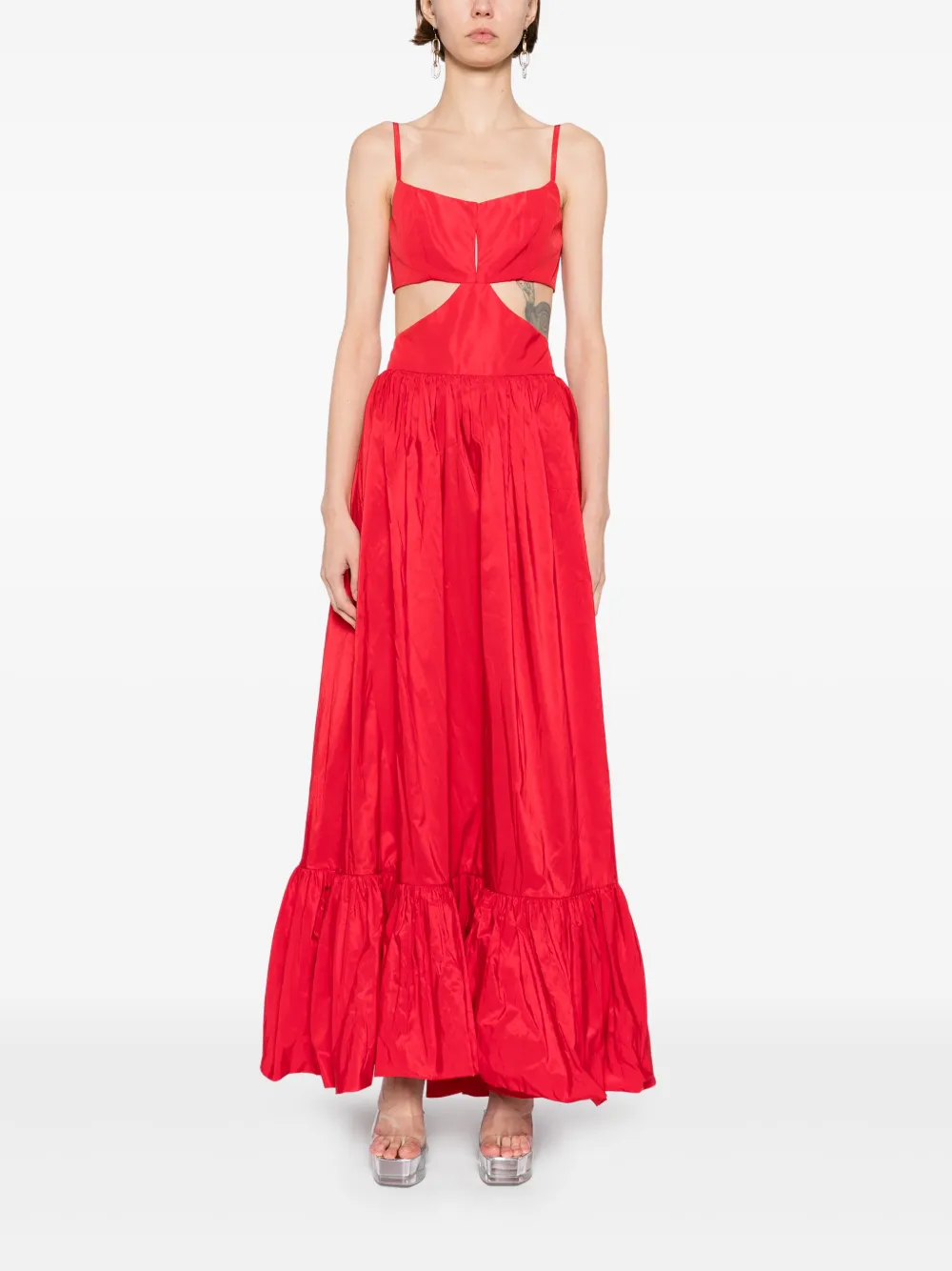 Saiid Kobeisy Taffeta midi-jurk - Rood