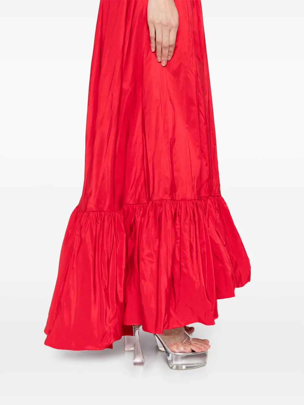 Saiid Kobeisy Taffeta midi-jurk Rood