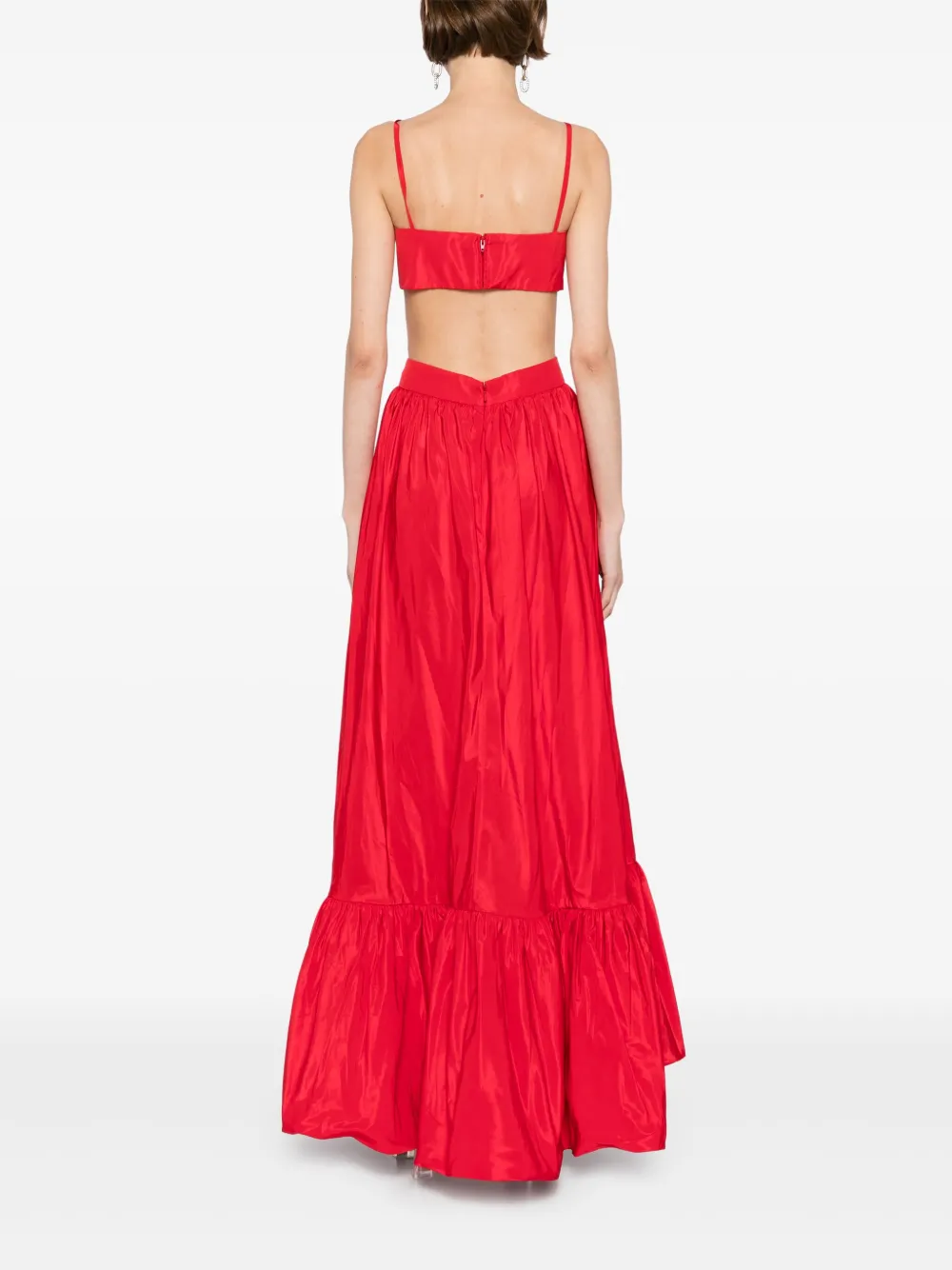 Saiid Kobeisy Taffeta midi-jurk Rood