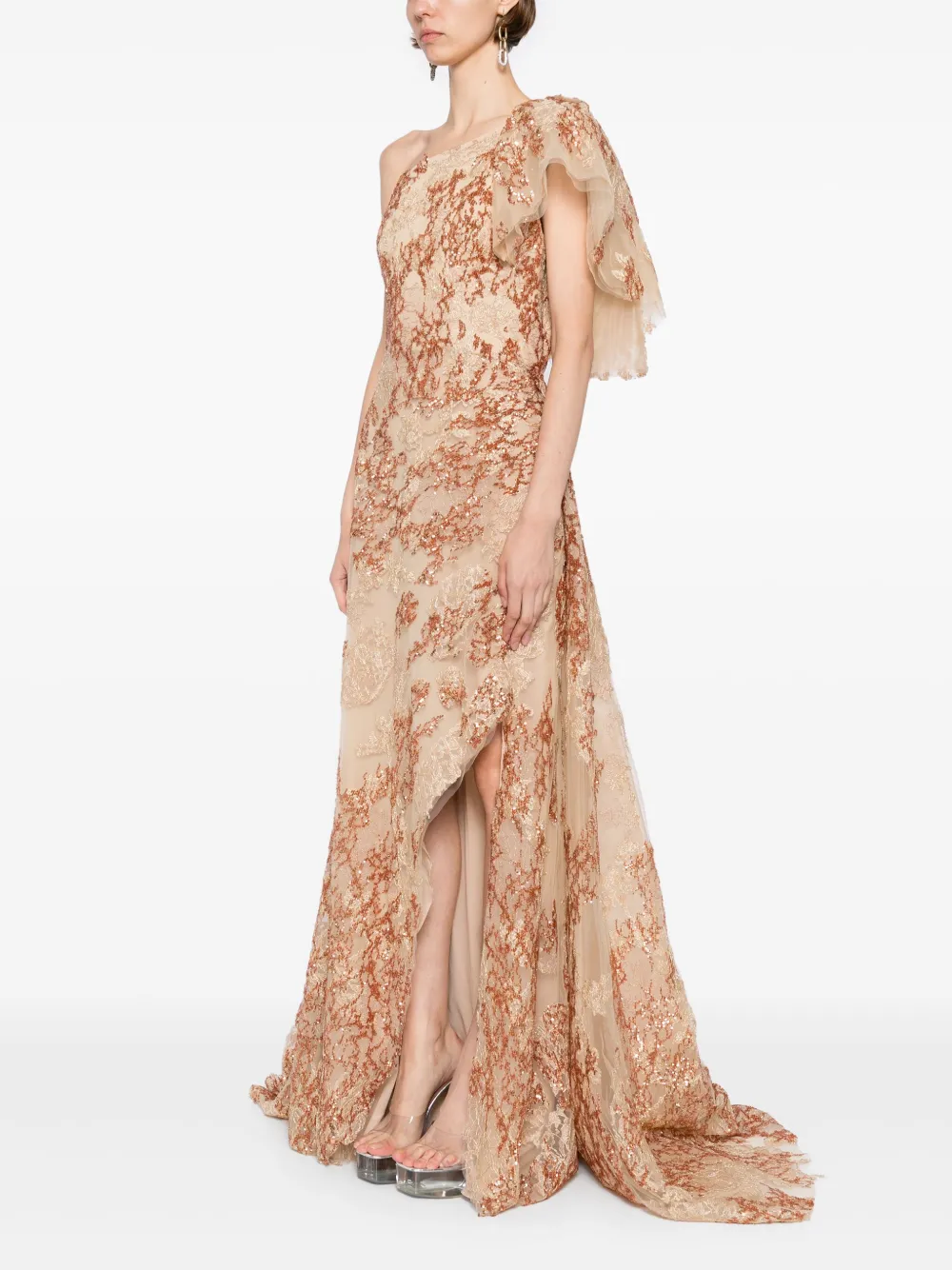 Saiid Kobeisy Asymmetrische maxi-jurk Goud