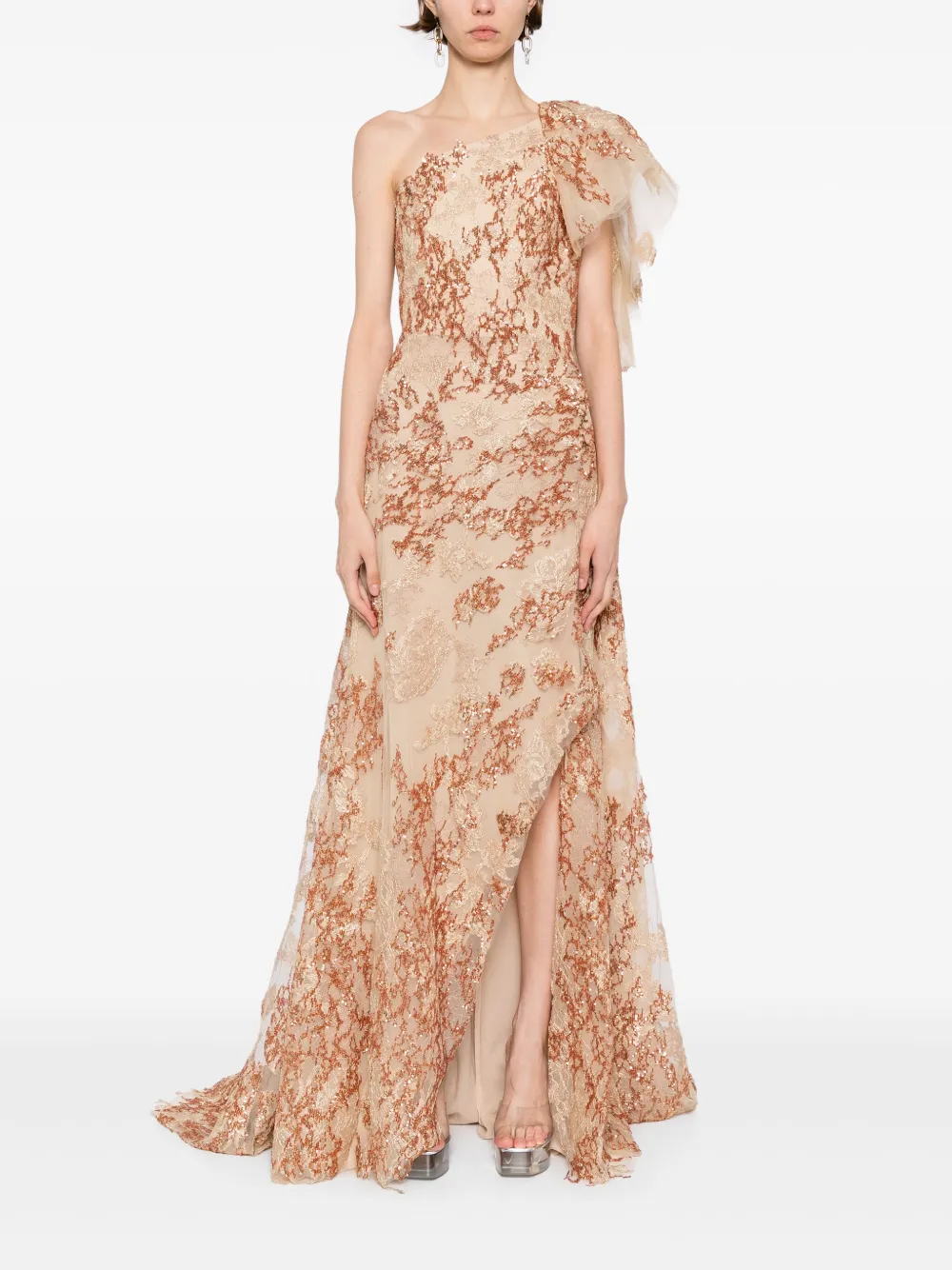 Saiid Kobeisy Asymmetrische maxi-jurk - Goud