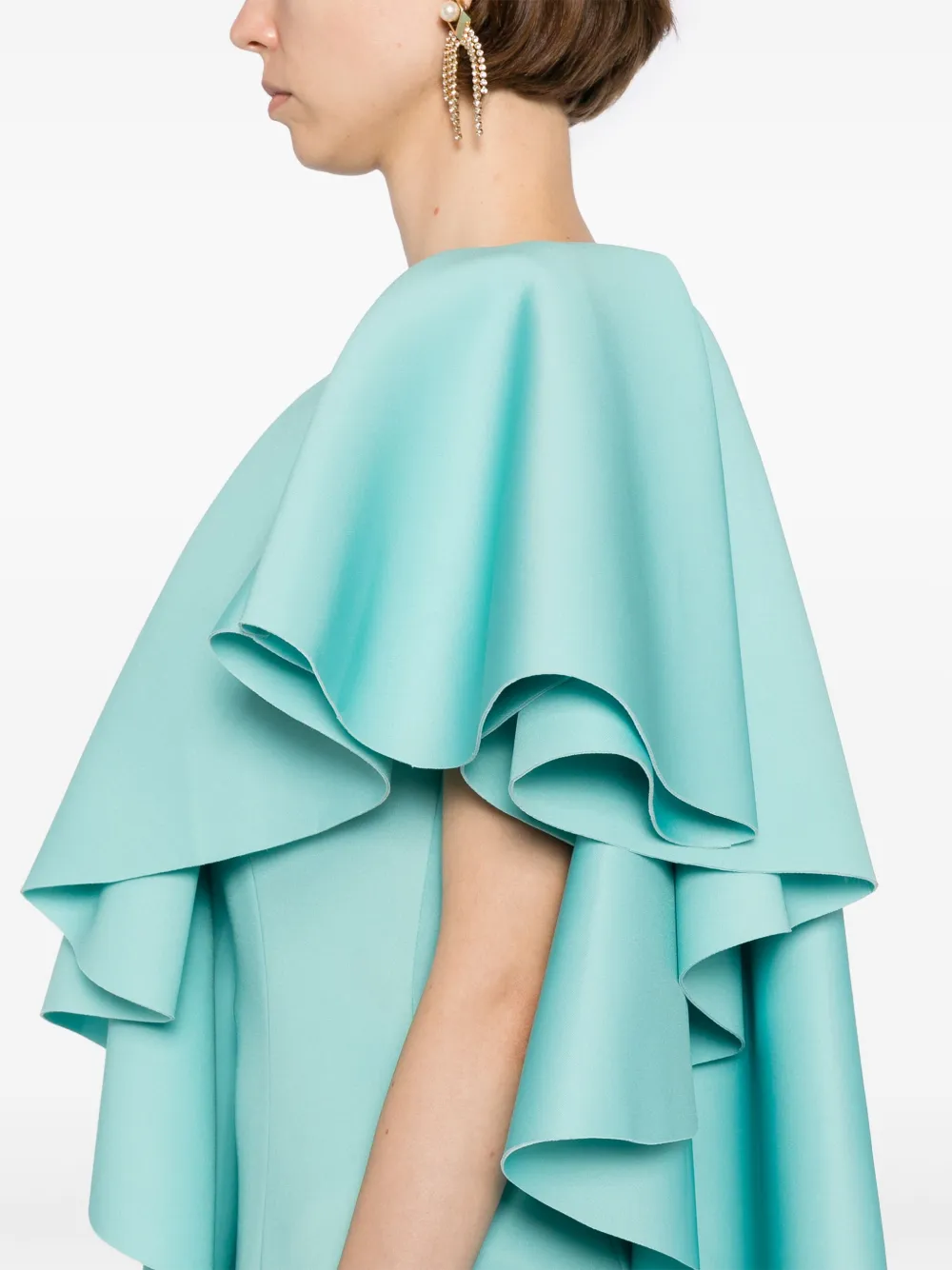 Saiid Kobeisy Scuba maxi-jurk met ruches Groen