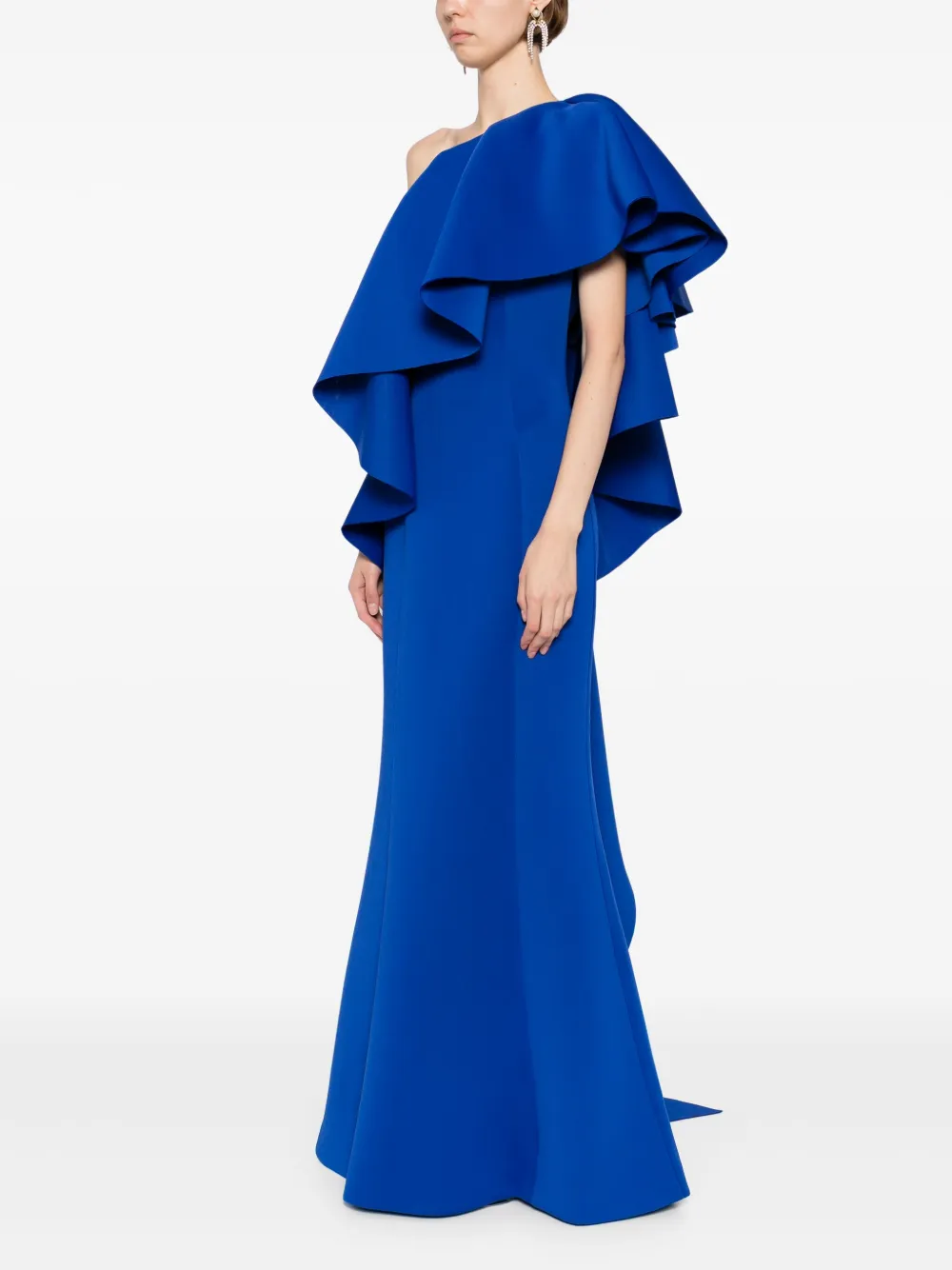 Saiid Kobeisy Scuba maxi-jurk met ruches Blauw