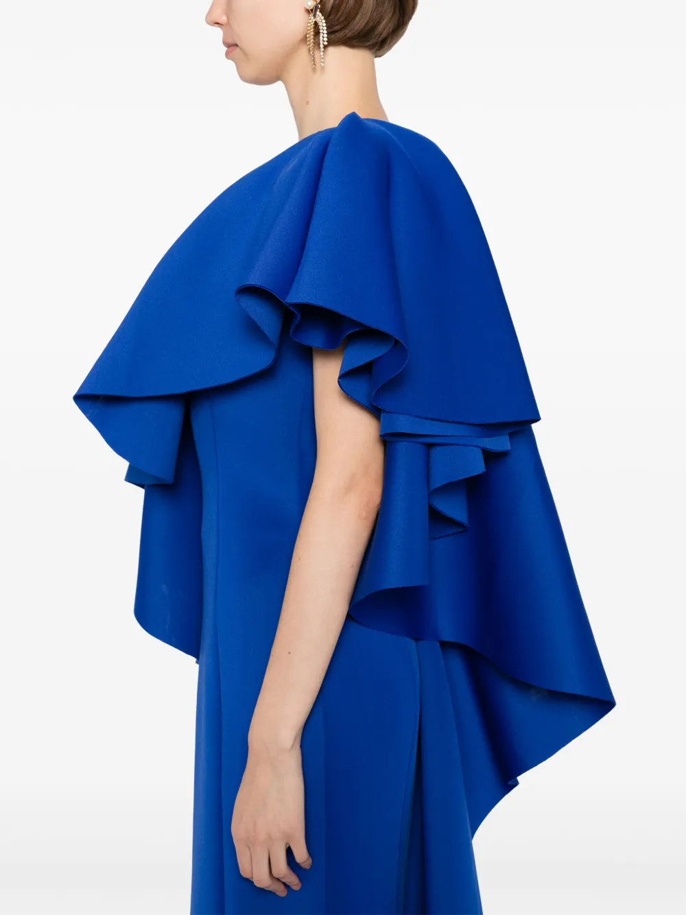 Saiid Kobeisy Scuba maxi-jurk met ruches Blauw