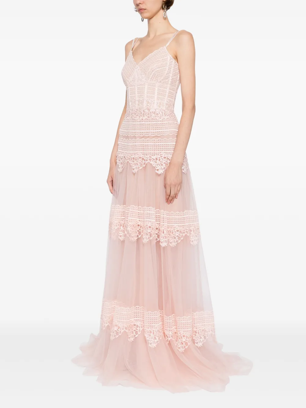 Saiid Kobeisy Maxi-jurk van kant Roze