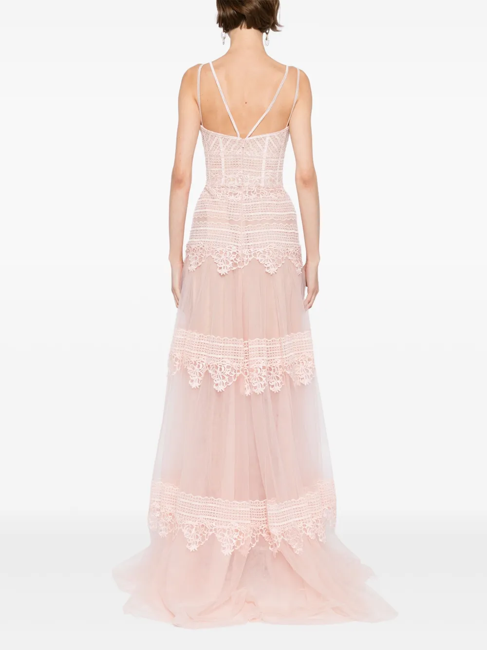Saiid Kobeisy Maxi-jurk van kant Roze