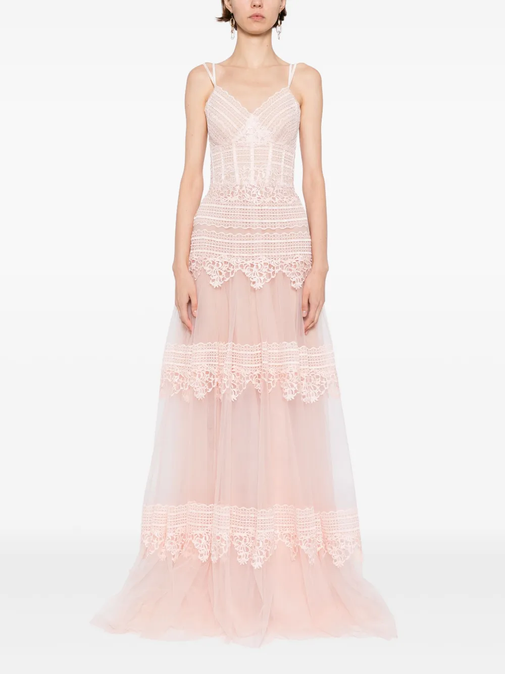 Saiid Kobeisy Maxi-jurk van kant - Roze
