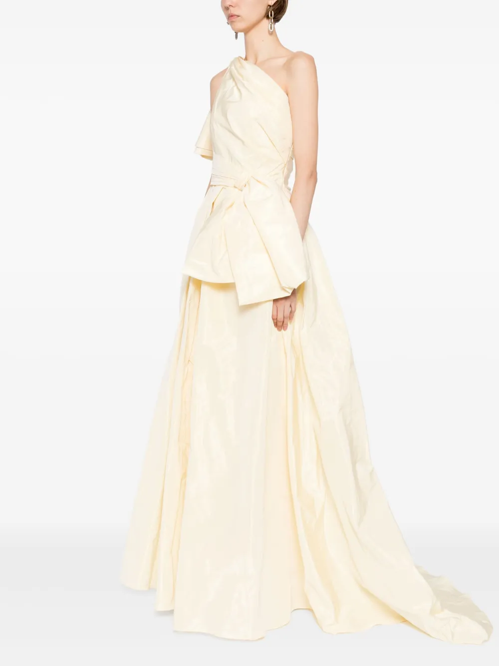 Saiid Kobeisy Taffeta jurk Geel