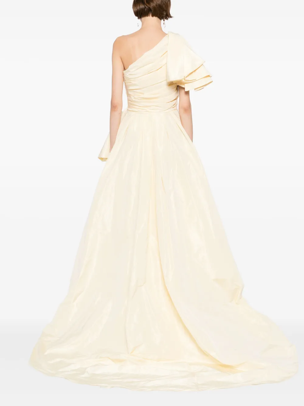 Saiid Kobeisy Taffeta jurk Geel