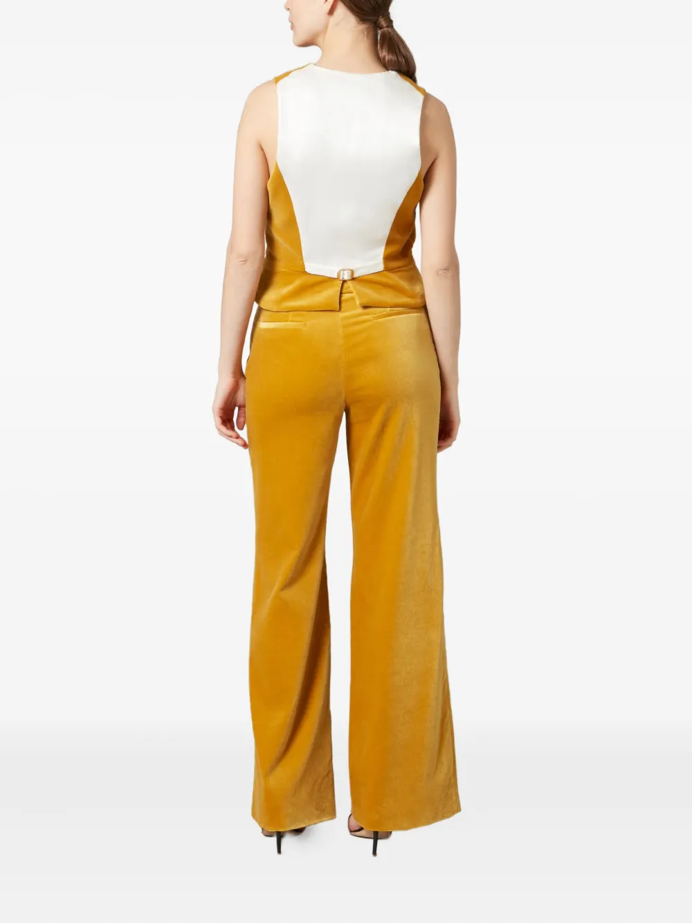 Temperley London Clove Velvet Flared Trousers In Brown
