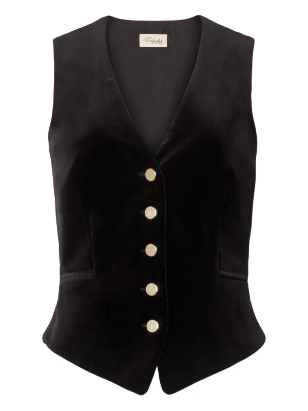 Temperley London Chaleco De Terciopelo Negro FARFETCH MX