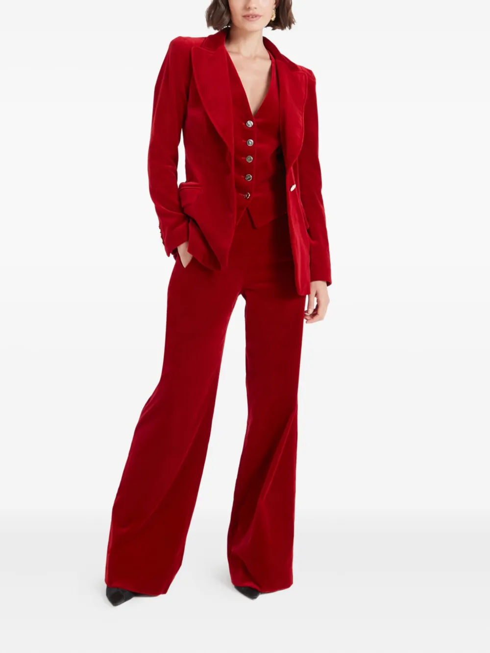 Temperley London Clove fluwelen broek - Rood