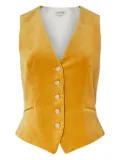 Temperley London Clove velvet button waistcoat - Yellow