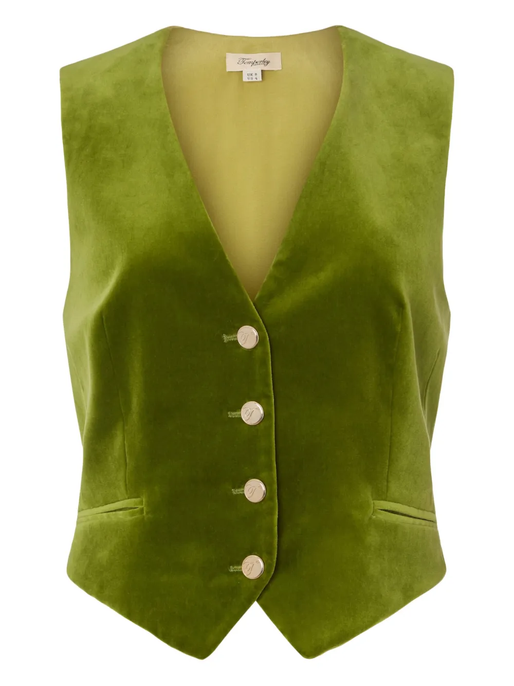 Temperley London Fluwelen gilet met knopen Groen