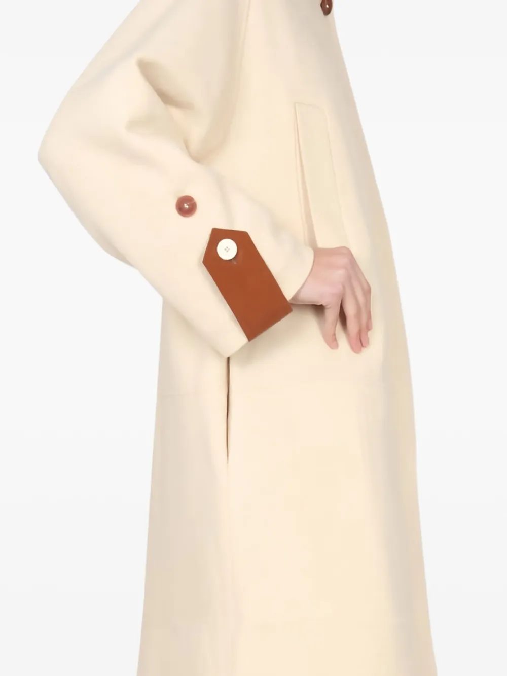 Alysi button-cuff wool-blend coat Beige