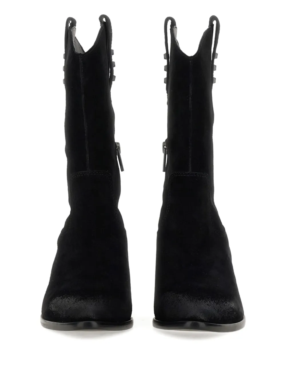 Ash suede studded ankle boots Black