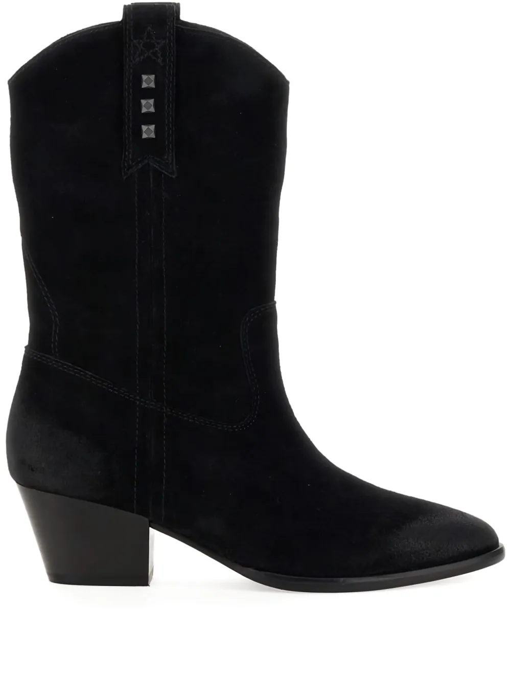 Ash suede studded ankle boots Black