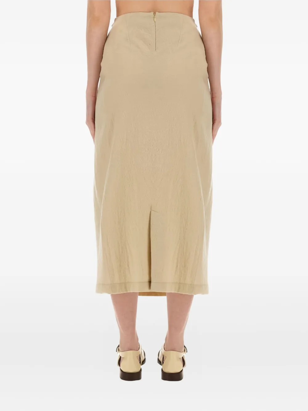 Alysi wrap-effect midi skirt Beige