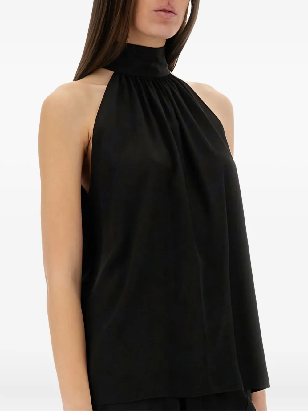 TOM FORD Blouse met hoge hals en halternek Zwart