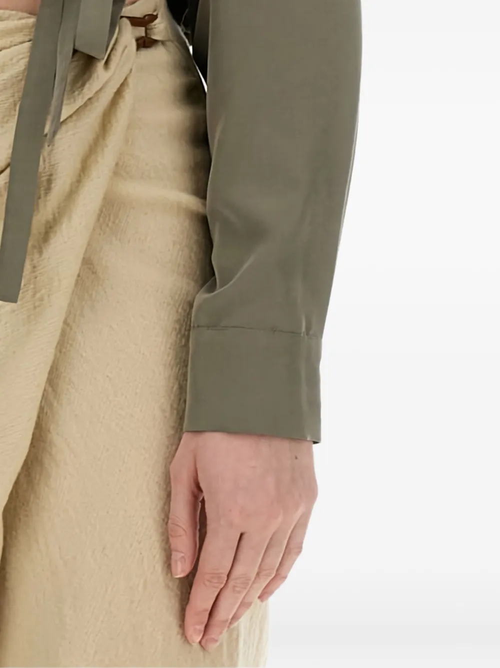 Alysi ruffle-detail wrap top Groen