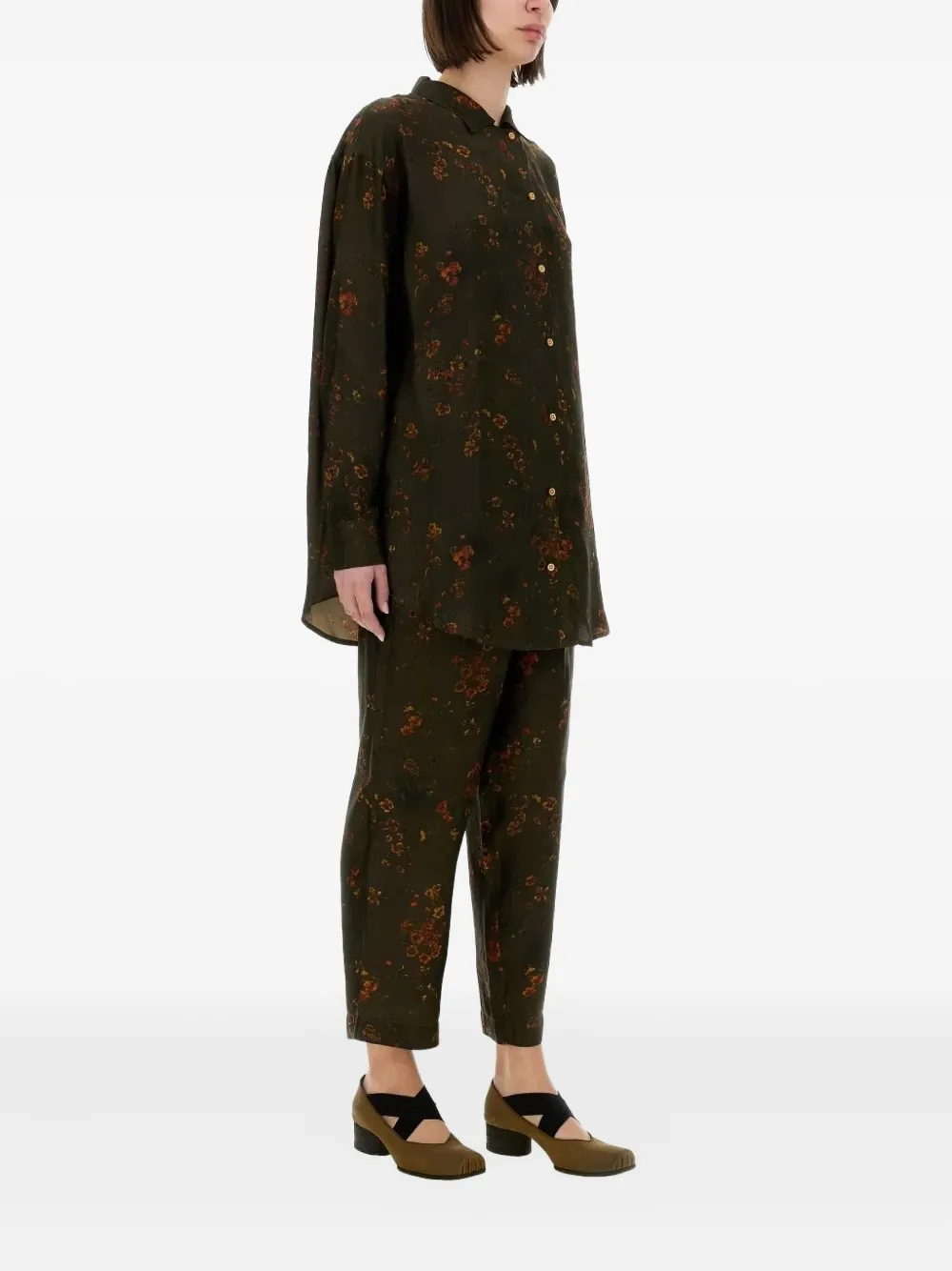 Uma Wang floral-print elastic-waist trousers | Tapered Pants | Image 2