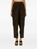 Uma Wang floral-print elastic-waist trousers - Green