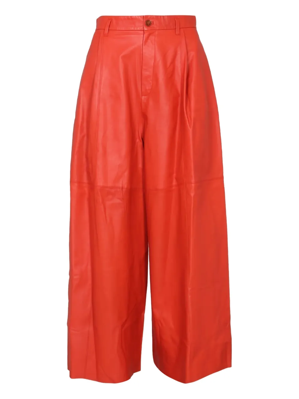 Alysi pleated leather trousers Rood