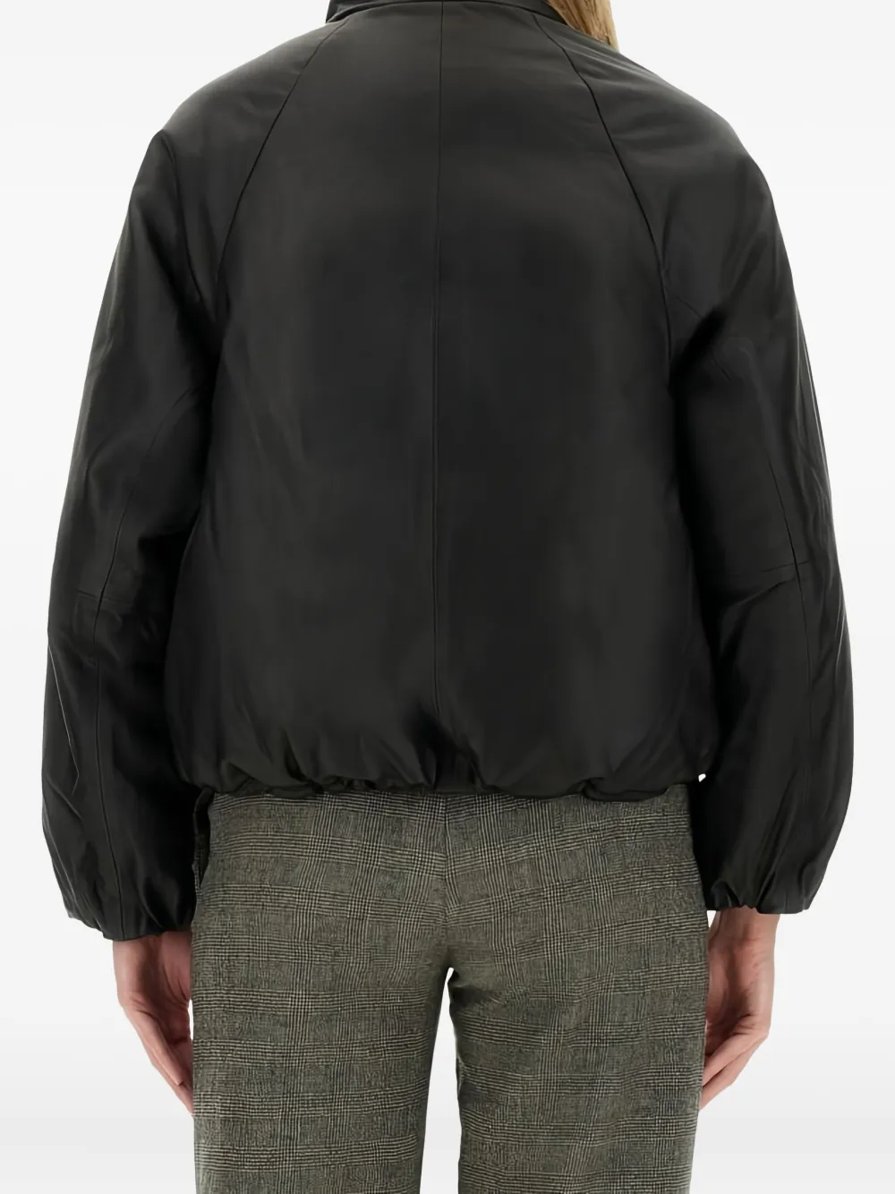 Alysi high-neck balloon-sleeve jacket Zwart