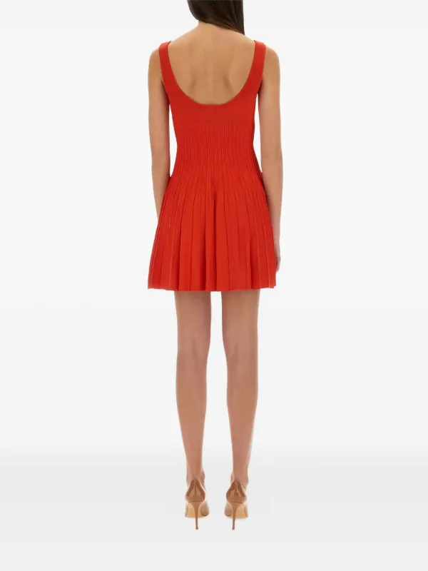 STAUD Pleated Mini Dress | Red | FARFETCH