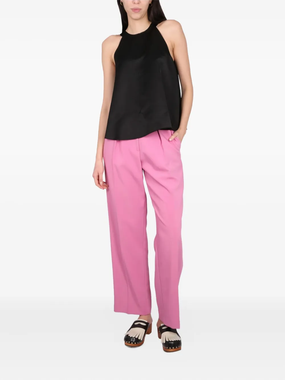 Alysi pleated-front trousers Roze