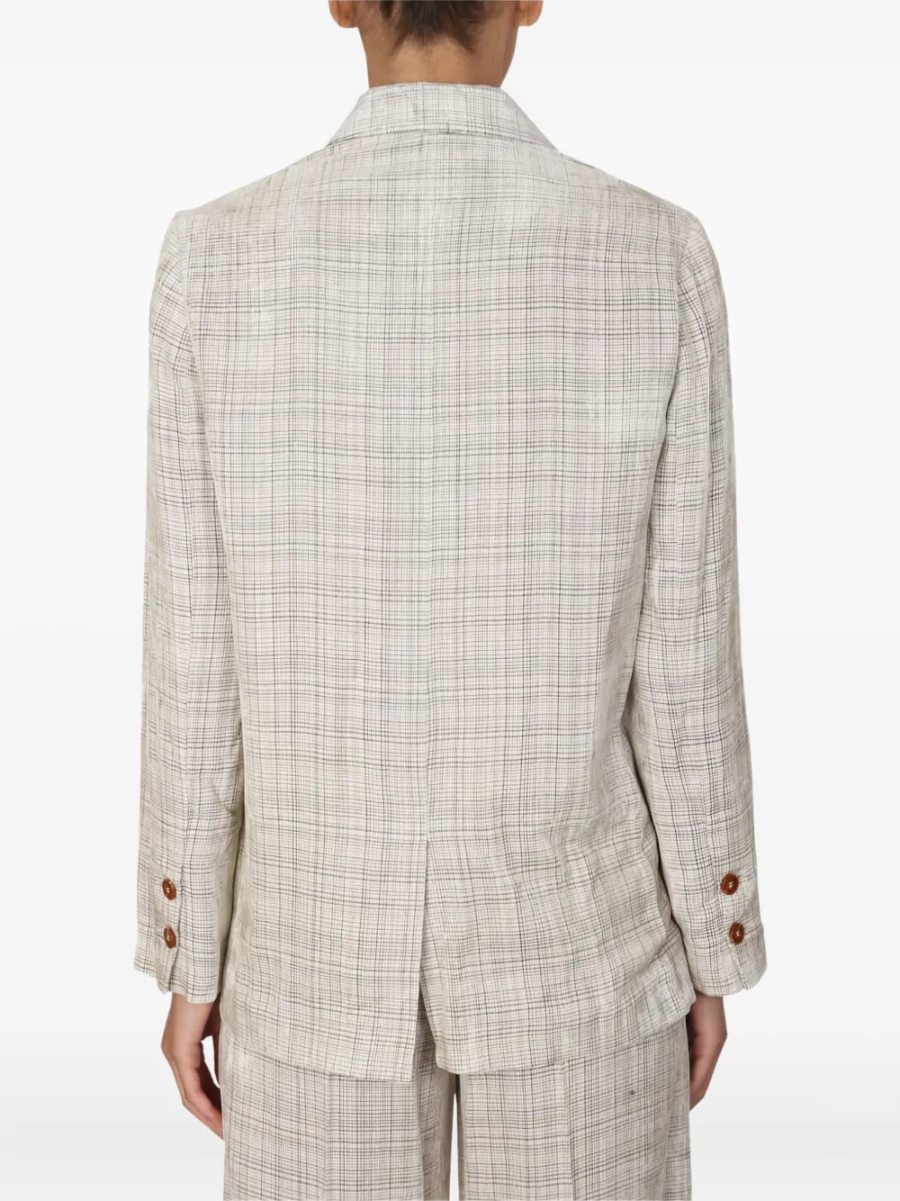 Alysi checked double-breasted jacket Beige