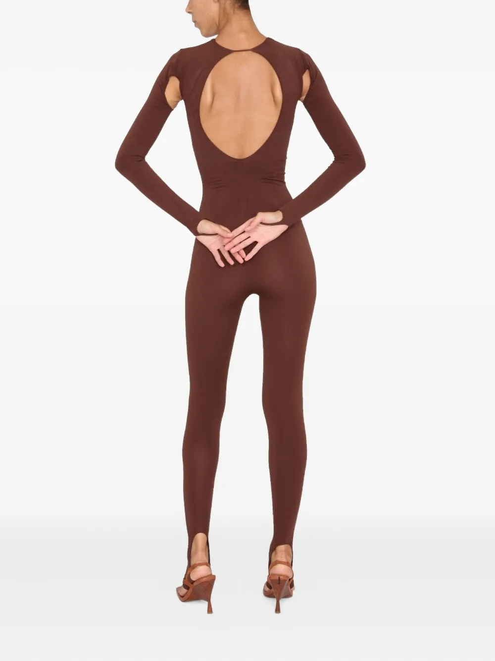 Andreädamo Cut-out Jumpsuit In Brown