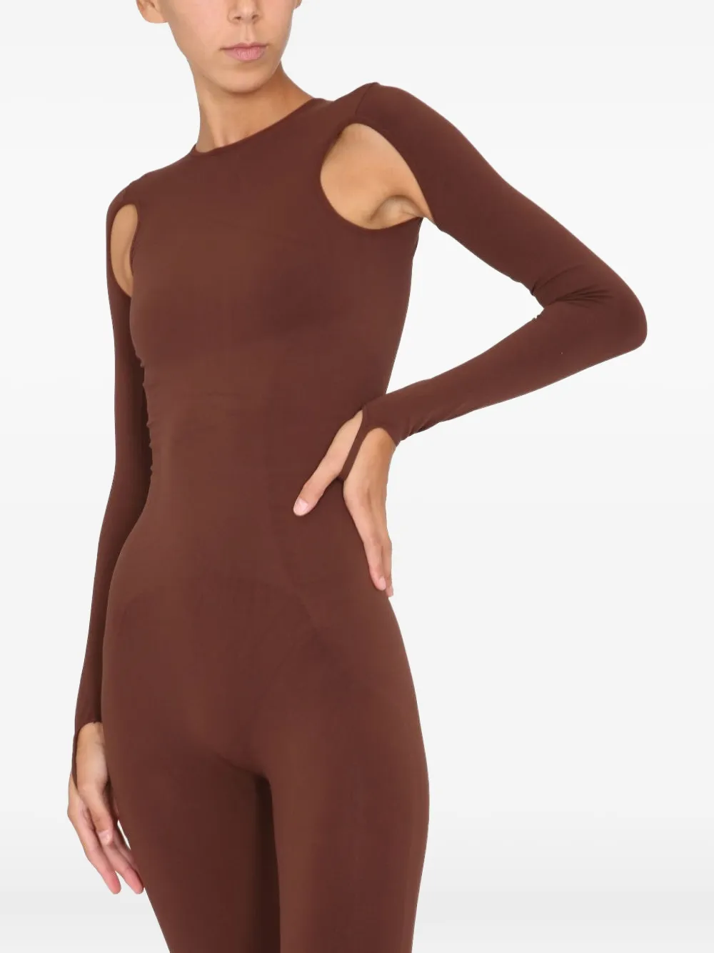 Andreädamo Cut-out Jumpsuit In Brown