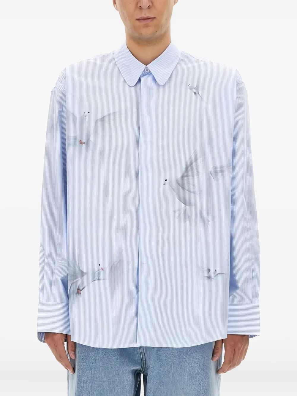 3PARADIS Freedom Doves gestreept overhemd Blauw