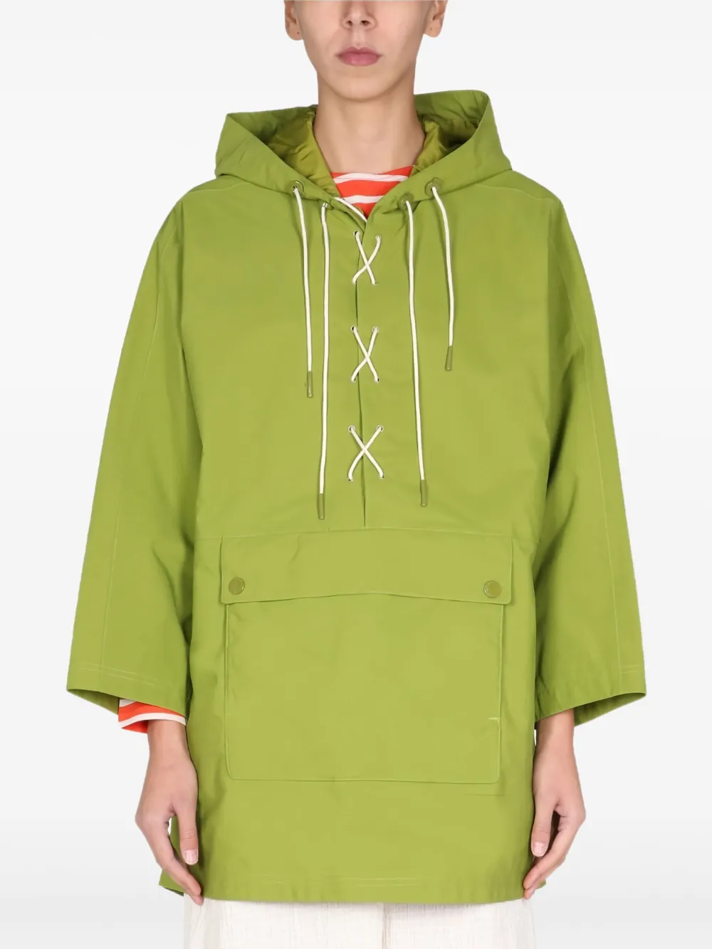 Barbour hooded drawstring jacket Groen