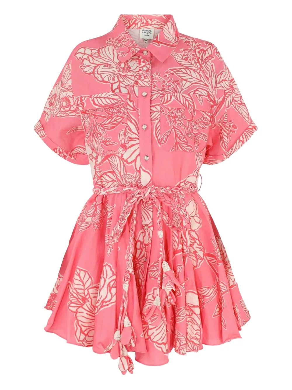 Hemant And Nandita Minikleid mit Blumenprint | Rosa | Image 1