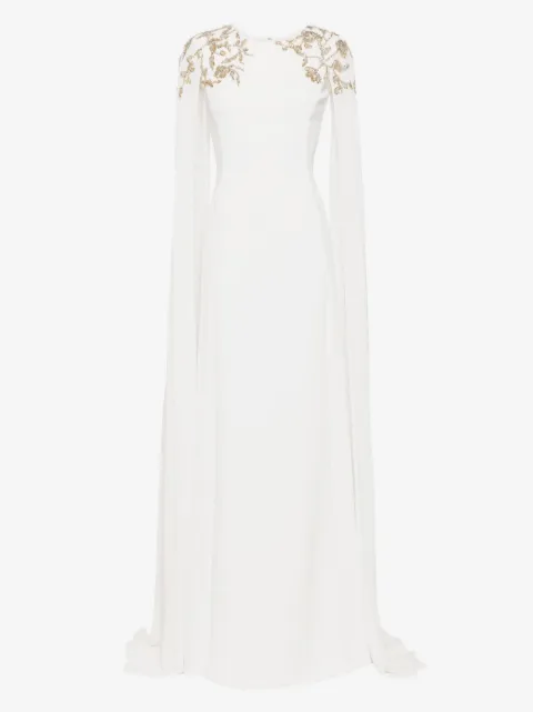 Saiid Kobeisy vestido estilo caftán con detalles de crepé