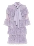 Saiid Kobeisy ruffled-lace mini dress - Purple