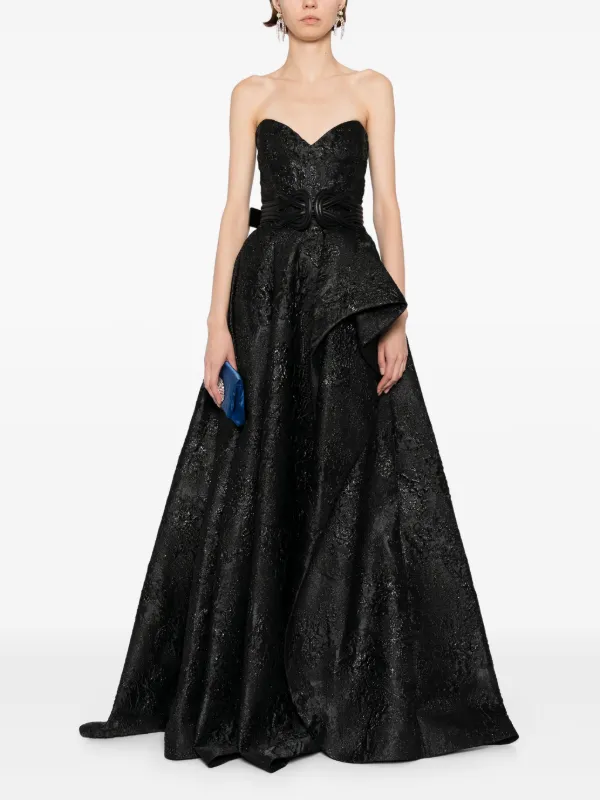 green emerald velvet dress SAIID KOBEISY RE3389 Sleeveless Tulle Brode Hi-Low Gown