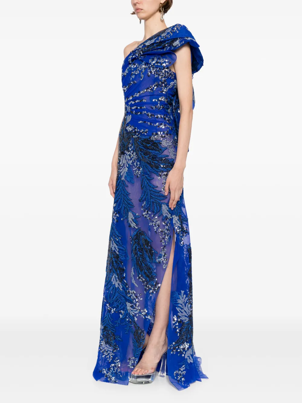 Saiid Kobeisy Asymmetrische maxi-jurk Blauw
