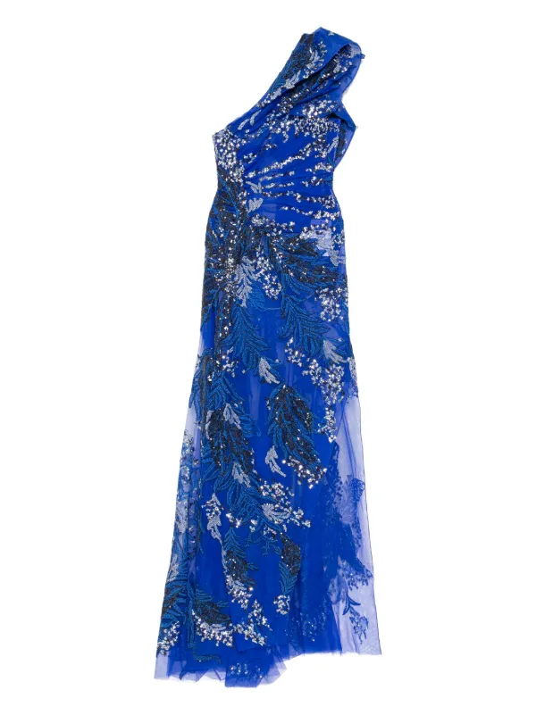 Saiid Kobeisy one-shoulder Embroidered Dress | Blue | FARFETCH