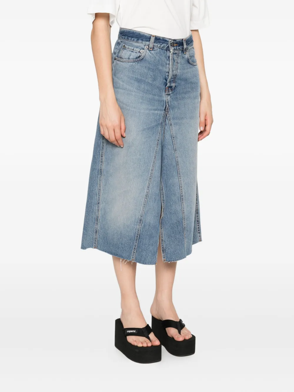 Haikure Stacy denim midi-rok Blauw