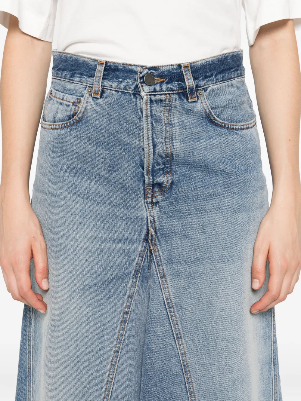 Haikure Stacy denim midi-rok Blauw